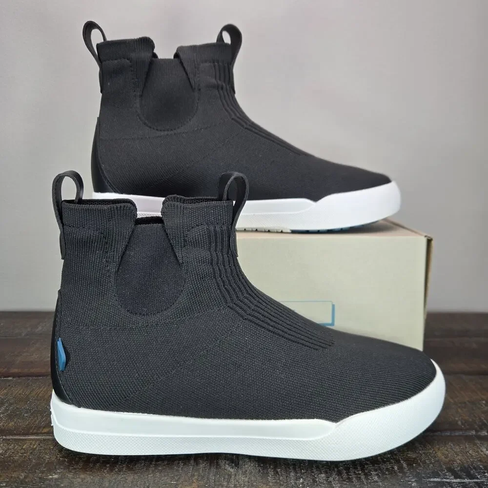 Vessi Weekend Chelsea Mens Size 7 Waterproof Shoes Asphalt Black White